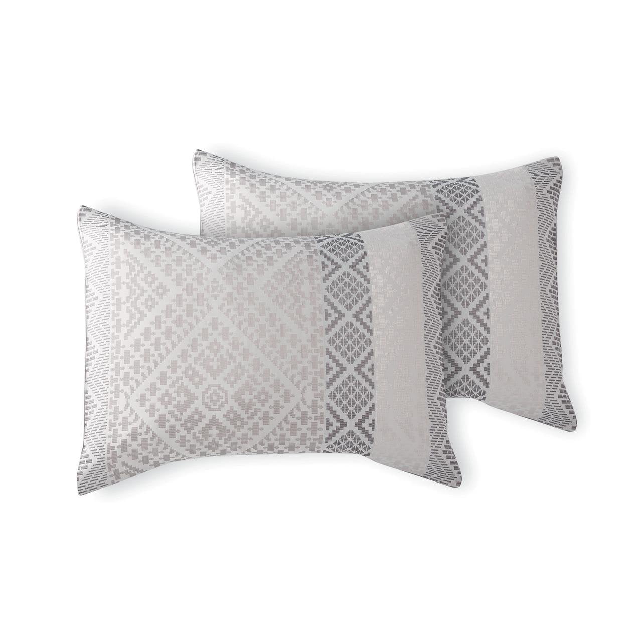 Mainstays 7 Piece Diamond Comforter Set, Shams, Dec Pillows, Bed Skirt, Grey, Full/Queen