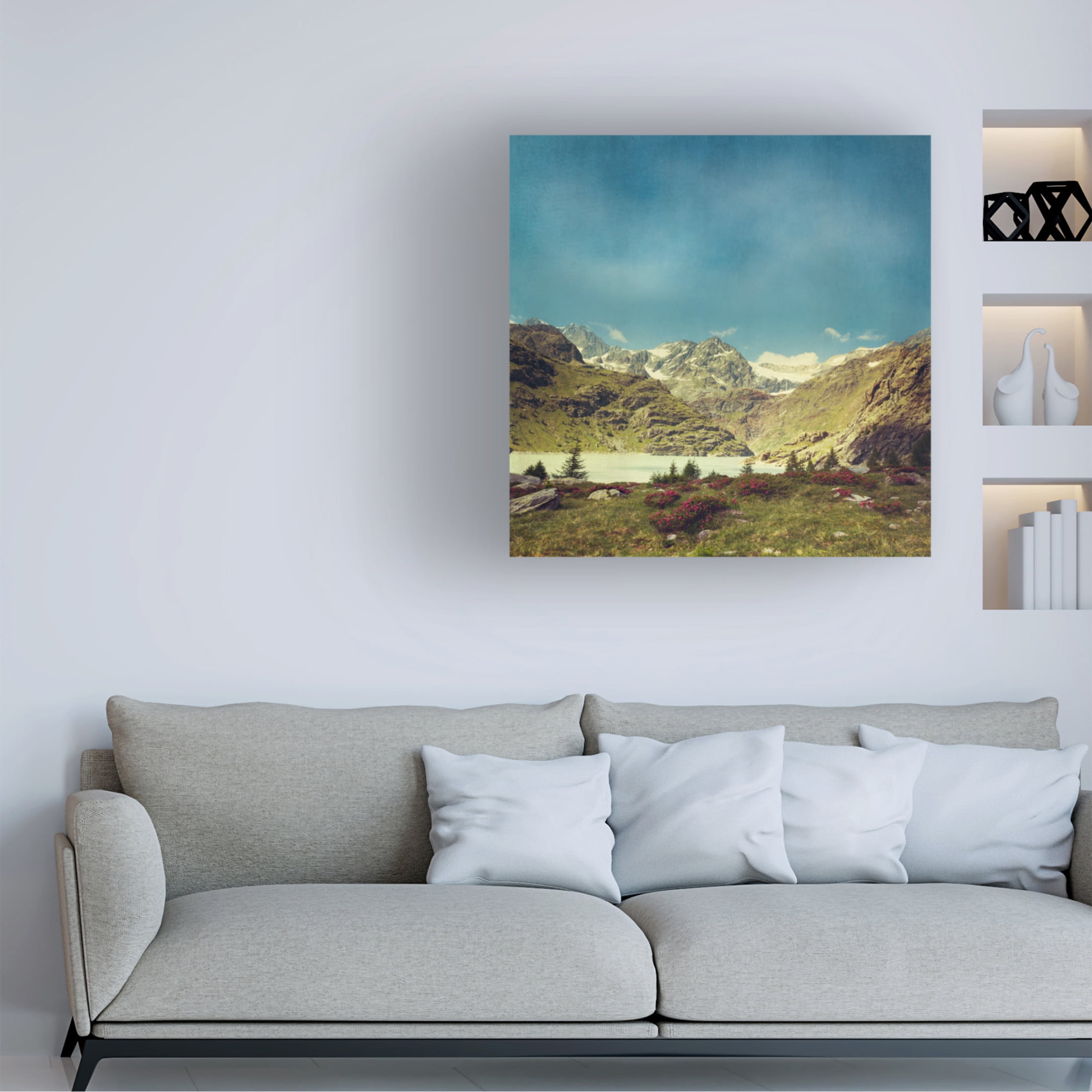 Canvas Wall Art - Dirk Wüstenhagen 'Take Me To The Mountains No. 2' Wall Art for Living Room, Bedroom, or Office Décor by Trademark Fine Art - 14 x 14 Inches