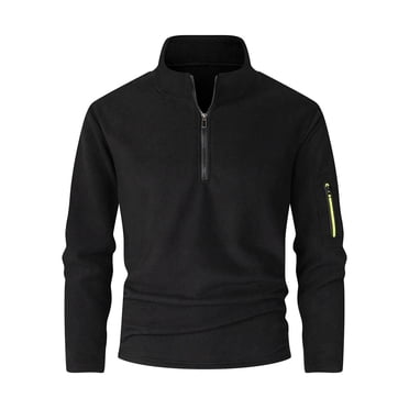 qolati Cargo Sweatshirts for Men Quarter Zip Long Sleeve Warm Polars Fleece Pullover Sweater Casual Athletic Loose Basic Work Tops Sizes S-3XL