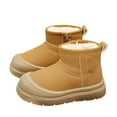 thumbnail image 6 of Karoyedx Toddler Shoes Boys Toddler Winter Snow Boots for Girls Boys Comfy Warm Lined Kids Ankle Boots Slip On Fuzzy Short Boot Khaki Size,13, 6 of 7