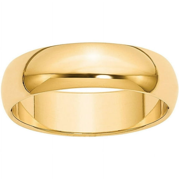 Primal Gold 14 Karat Yellow Gold 6mm Half Round Wedding Band