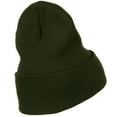 thumbnail image 3 of Big Stretch Plain Cuff Long Beanie - Olive XL-3XL, 3 of 5
