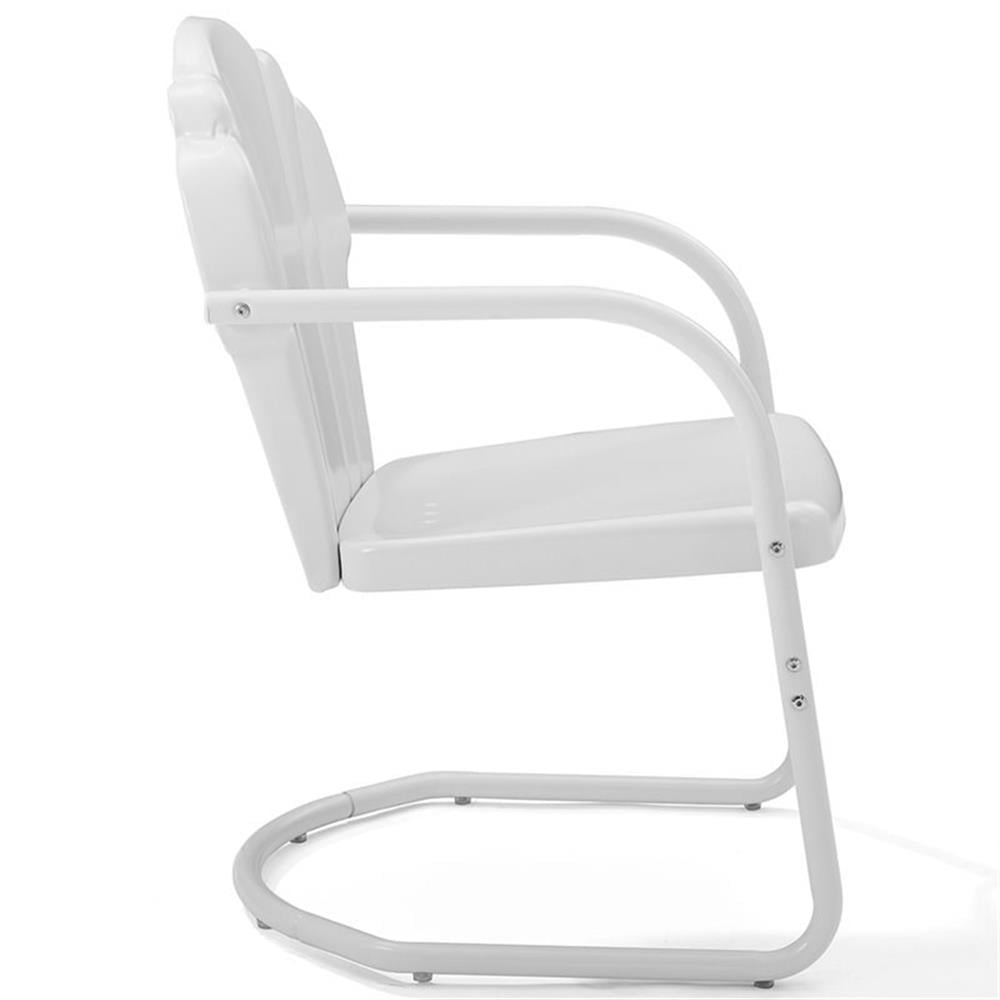 Crosley Furniture Tulip Metal Patio Chair in White (Set of 2)