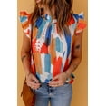 thumbnail image 4 of Women's Multicolor Printed Ruffle Flutter Sleeve Tank Top, 4 of 16
