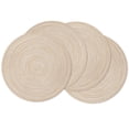 thumbnail image 1 of Juego de 4 manteles redondos trenzados SHACOS para mesa de comedor, color beige, 1 of 9