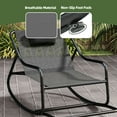 thumbnail image 6 of Uforic Oversized Patio Rocking Chair, Steel Outdoor Lounge Rocker Chair with Textilene Handrail and Footrest - Black, 6 of 9