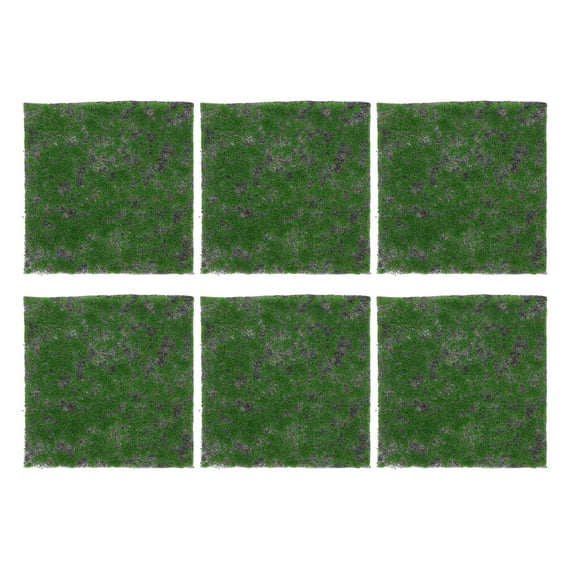 WEUVEB 6Pcs Fake Turf Mat Artificial Grass Decoration Strip Green Plastic For Succulents