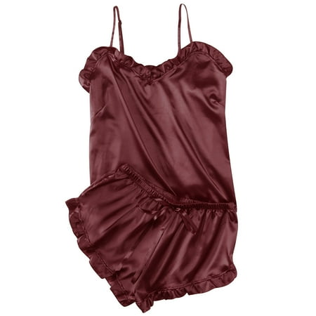 

YUEHAO Womens Underwear Women Solid Color Passion Lingerie Nightwear 2PC Set ()