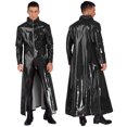 thumbnail image 3 of Disfraces de motociclismo para hombre, capa de charol de manga larga, abrigo, ropa para fiesta y discoteca, puesta en escena, disfraz Rave, 3 of 5