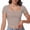 Gray, variant on Womens Square Neck Short Sleeve T Shirts Double Lined Basic Causal Slim Fit Tops