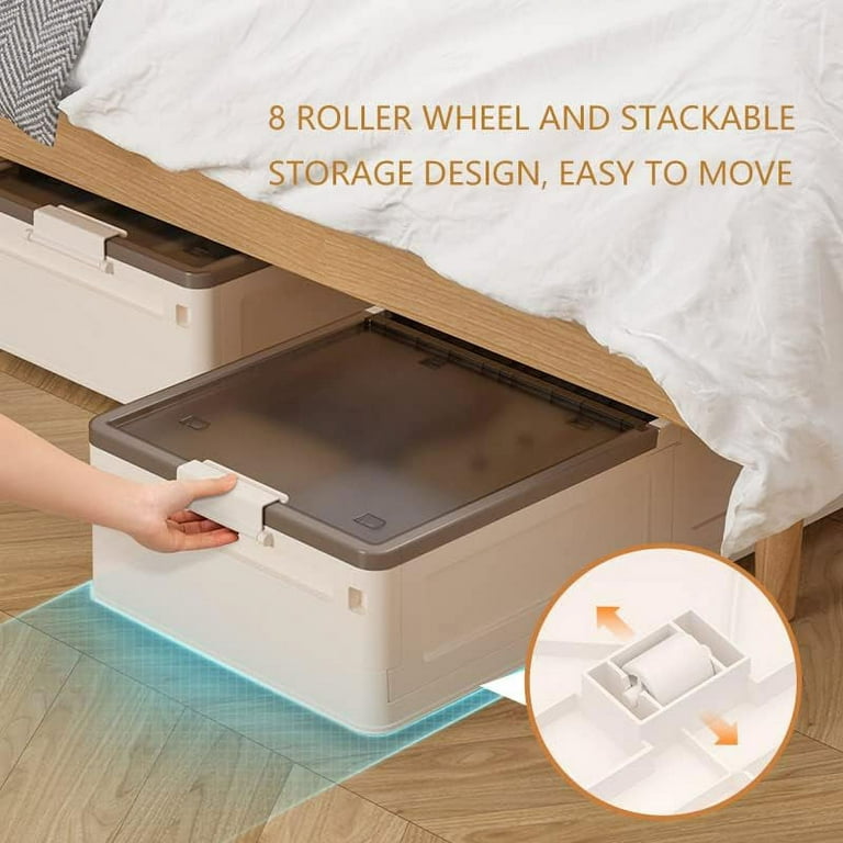 2-Pack Heavy-Duty Under-Bed Storage Bins with Wheels and Lids for Bedroom