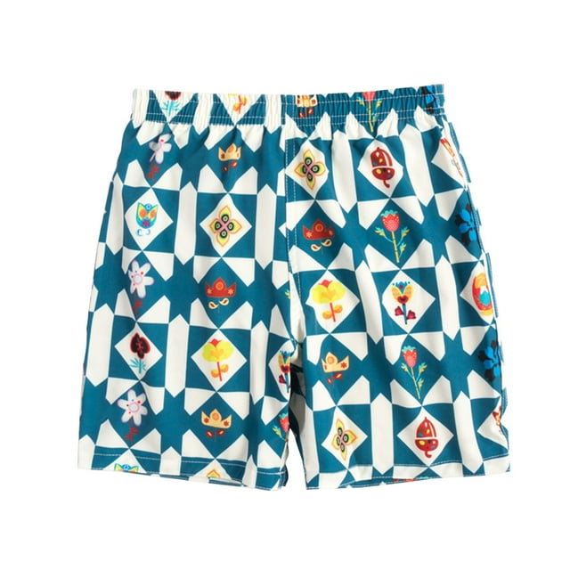 Boys Teens Swim Trunks Quick Dry Waterproof Surfing Board Shorts Drawstring Elastic Waist with Mesh Lining 4-10T