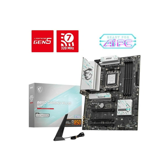 MSI B850 GAMING PLUS WIFI AM5 AMD B850 SATA 6Gb/s 5G Network DDR5 Wi-Fi 7 ATX Motherboard