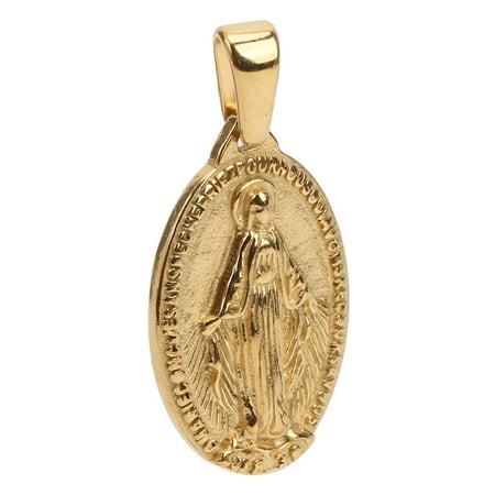 Jesus Necklace Gold Color Metal Material Used Long Time Catholic Medal For...