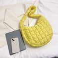 thumbnail image 3 of Bolsa acolchada de algodón Bolsa de hombro a cuadros acolchada de nailon informal para ir de compras (Amarillo) Tmvgtek Para Estrenar, 3 of 9