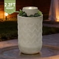 thumbnail image 5 of LuxenHome Outdoor Lighted Polyresin Fountain with Planter, Decorative Garden Accent, 5 of 14