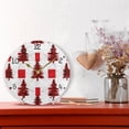 thumbnail image 2 of Red Christmas Trees Plaids Round Wall Clock Silent Analog Battery Operated Gold Pointer Home Decor 9.84" Diameter, 2 of 11