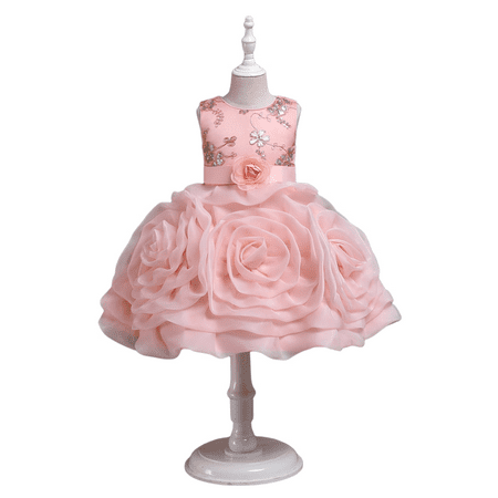 

Girls Dress Princess Dress Flower Fluffy Dress Tank Top Trail Piano Performance Dress