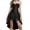 Black, variant on LILIYA Women Corset Set with Floral Skirt, Overbust Bustier Shapewear with Lace Up Back, Flocking Mesh Waist Cincher Bodysuit for Halloween Party, Elegant 2 Piece Corset Dress