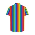 thumbnail image 5 of ZCFZJW Mens Summer Short Sleeve Button Down T-Shirts Casual Colorful Striped Print Hawaiian Tees Tops Loose Fit Collared Beach Shirts Multicolor#09 XXXL, 5 of 5