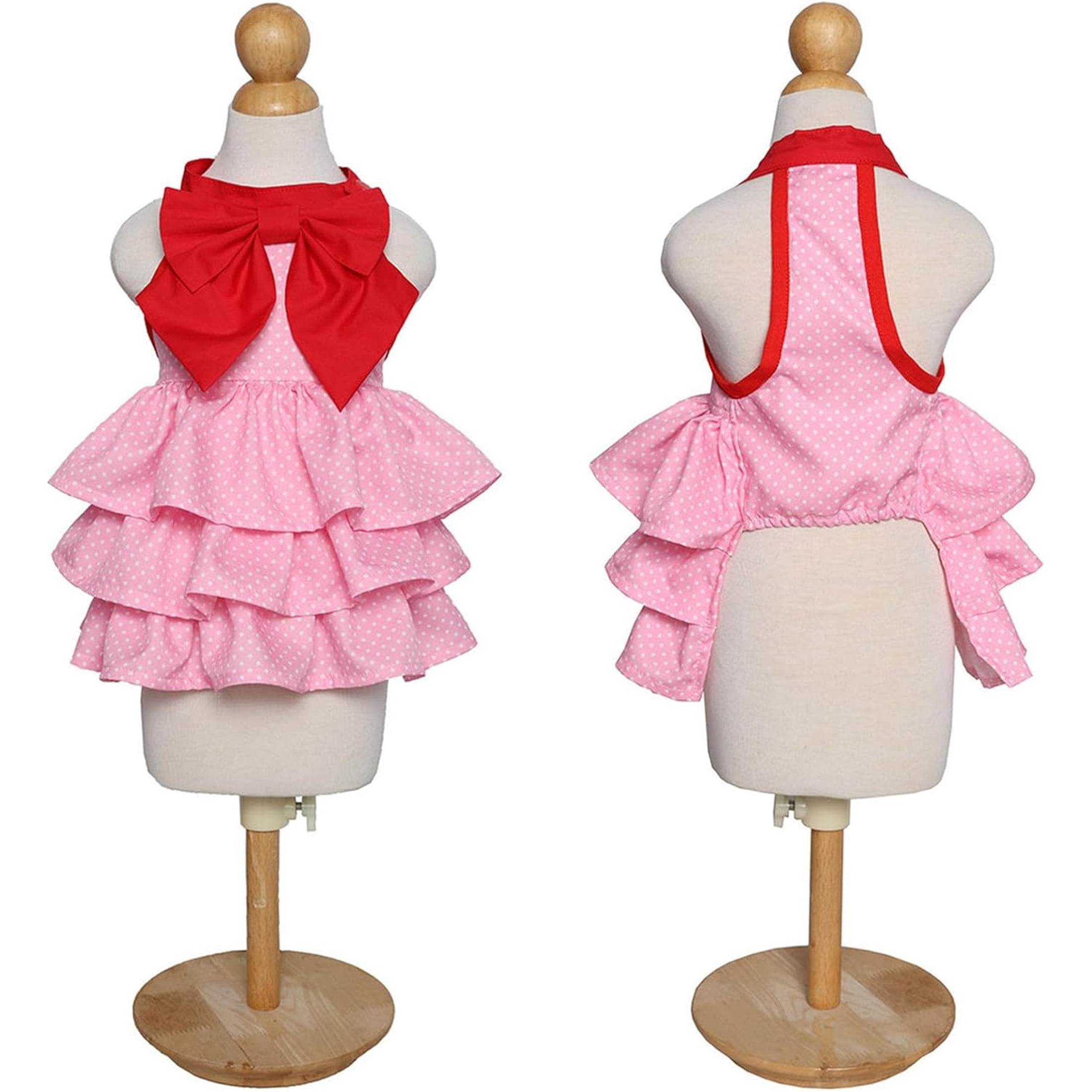 HQREA Pink Dog Dress for Small Dogs Summer Clothes Bow Knot Girl Puppy Princess Tutu Dress Cake Skirt Apparel for Valentines