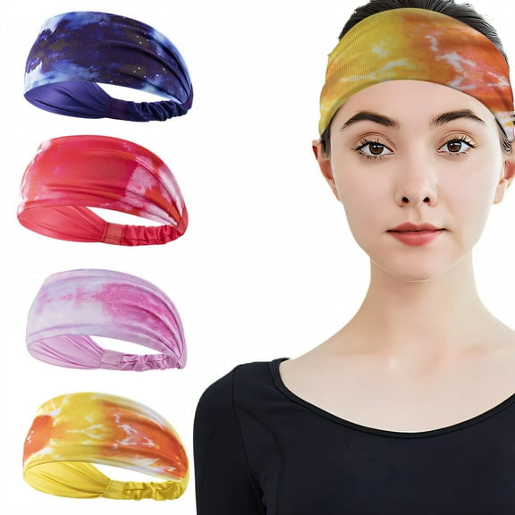 BESTSKY 4Pcs Sweat Band,Headbands for Women's Hair,Fashion Headbands,Multicolor2