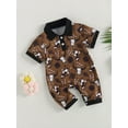 thumbnail image 4 of 0-18M Baby Boys Gentleman Jumpsuits 3M 6M 12M 18M Casual Cow Bull Head Print Short Sleeve Romper for Newborn, 4 of 10