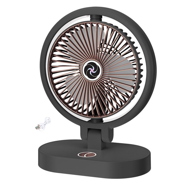 Flmtop Rechargeable Desk Fan Silent Desk Fan 3 Adjustable Wind Speeds Mini Fan Portable Fan with LED Light for Home Office
