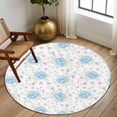 thumbnail image 2 of Round Rug 7Ft Washable Non-Slip, Pink Blue Flower Circle Area Rugs for Living Room Bedroom, Spring Watercolor Floral Plant Textured Indoor Floor Mats Carpet Runner for Home Decor Aesthetic, 2 of 8