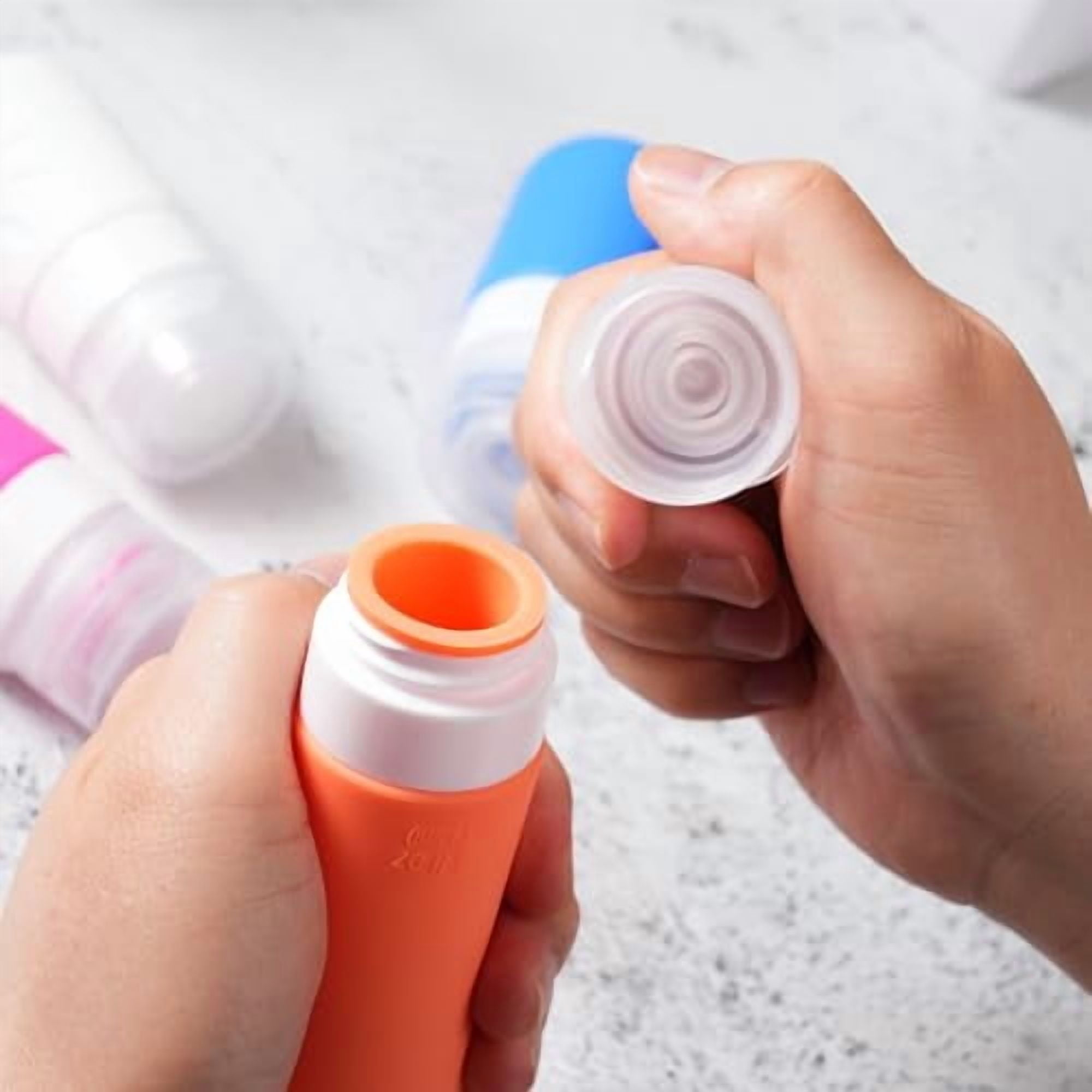18 Pack travel Bottles for Toiletries, TSA Approved Silicone Travel Containers Leak Proof Refillable Travel Accessories for Shampoo Conditioner Lotion Body Wash(Multicolored D)