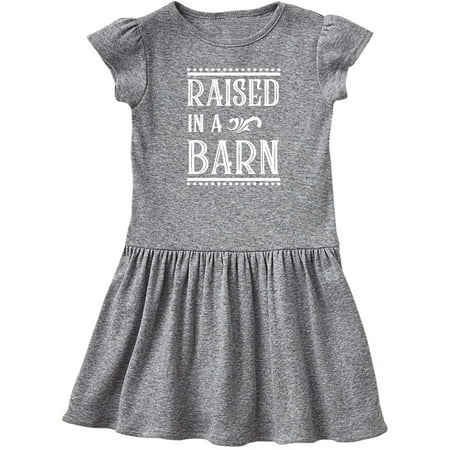 

Inktastic RAISED in a BARN in White Gift Toddler Girl Dress