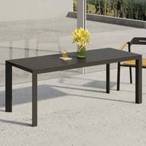 Combes Aluminum Outdoor Dining Table, Black