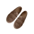 thumbnail image 4 of Mocassins Bruns pour Femmes à Bout Rond, Semelle Plate, à Enfiler, Détail Nœud, Design Uni, pour Tenue Décontractée Intérieure et Extérieure au Printemps et à l'Automne, Taille 41, 4 of 8