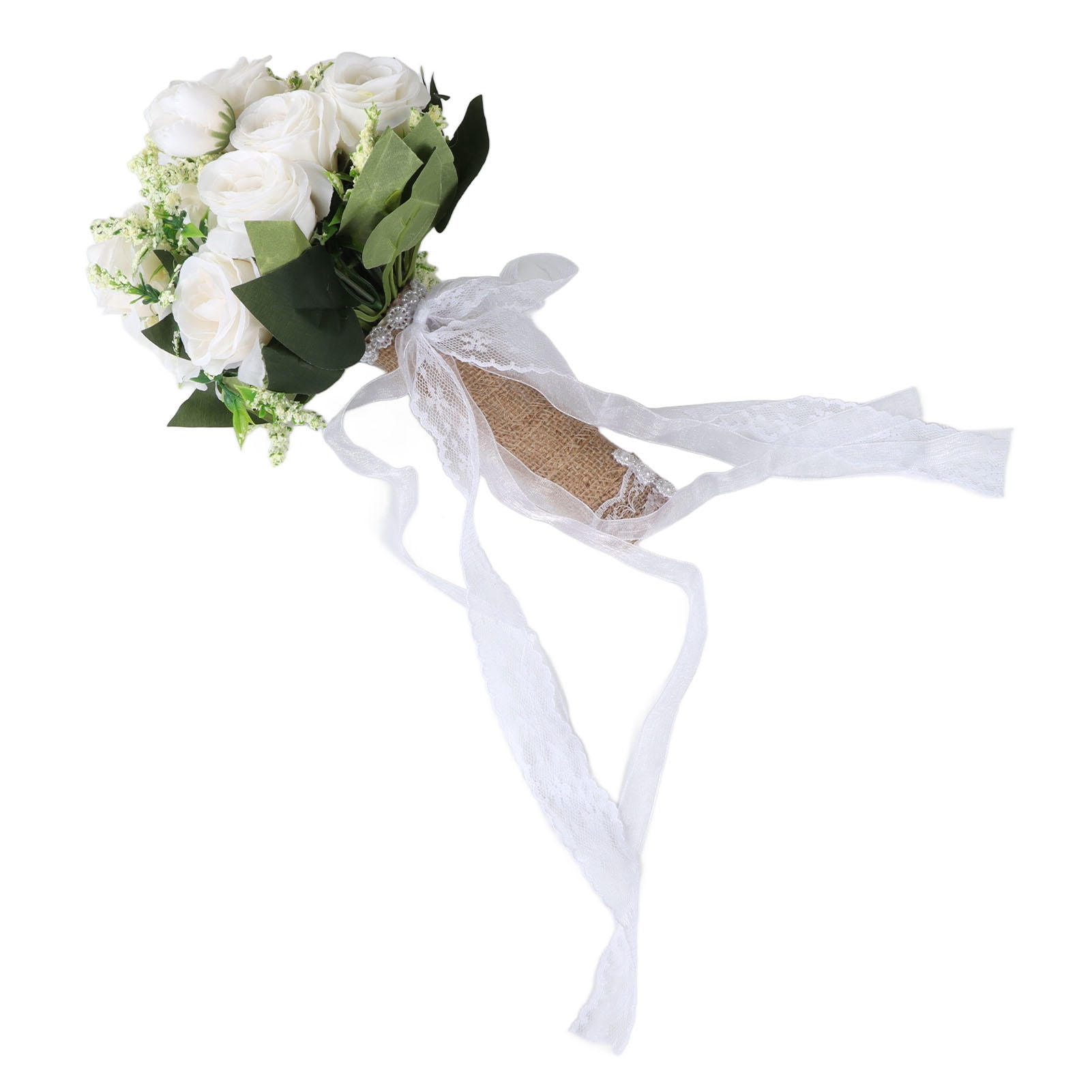 YAHHU Modern Elegant Milky White Handheld Flower Bouquet – Lifelike Artificial Bridal Decor for Weddings, Photography & Gifts