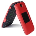 thumbnail image 6 of Case for Alcatel Go Flip V, Nakedcellphone Protective Hard Cover [Grid Texture] for MyFlip 4G, QuickFlip, AT&T Cingular Flip-2, (A405DL, 4051s, 4044, A405DL) - Bold Red, 6 of 9