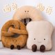 thumbnail image 2 of Historia del desayuno, pan tostado, juguete de felpa, simulación de masa frita, muñeca, bolsa de salchichas, colgante de croissant, regalo para niña, 2 of 5