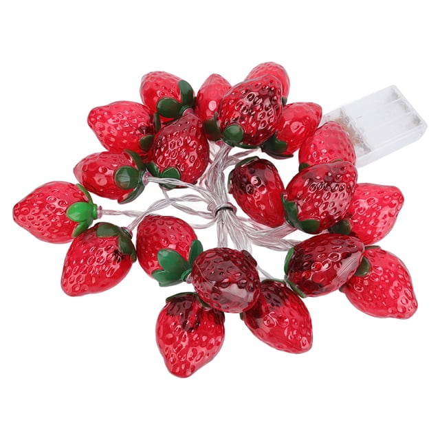 Strawberry Lamp String Lights, 20 LED Srawberry String Lights Soft Battery Powered Beautiful For Theme Party