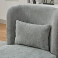 thumbnail image 6 of Wide Modern Chenille Cushioned Armless Chair in Soft Beige, 360° Swivel Design with Pillow, Sturdy Metal Base, Comfortable Accent Seat, 6 of 8