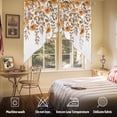 thumbnail image 5 of Swag Curtain Valances Orange Floral Swag Valances for Kitchen Windows Grey Eucalyptus Leaves Short Topper Curtains Valance Tier Pair for Kitchen Bedroom Living Room Bathroom 28"x36", 5 of 8