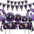 thumbnail image 2 of Decoración de fiesta de cumpleaños de The Movie Wednesday Addams, Pancarta, globo, vajilla, suministros para eventos festivos, Fondo de decoración del hogar, 2 of 4