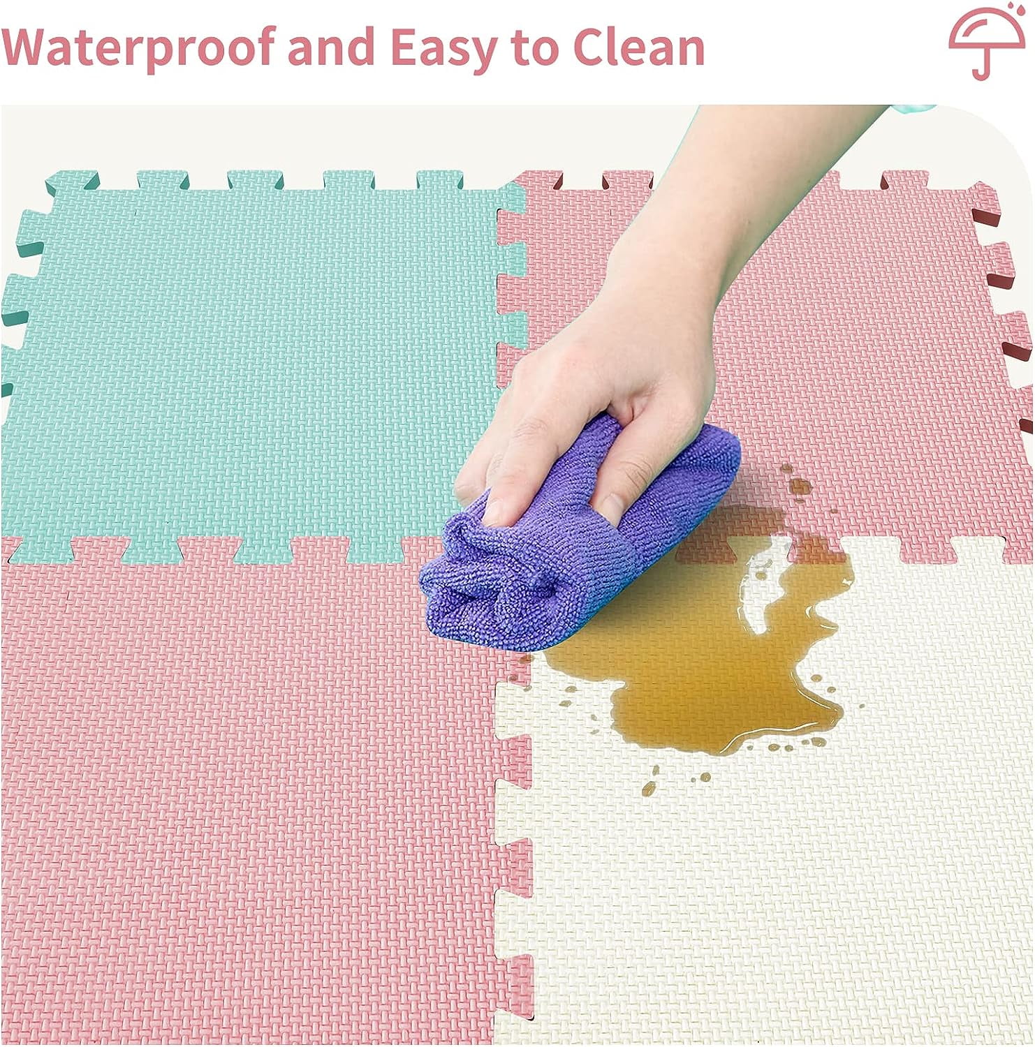 Whifea 54pcs Foam Puzzle Play Mat Interlocking EVA Floor Mat for Gym & Kids Activity Non Toxic