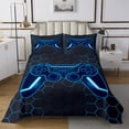 thumbnail image 1 of Erosebridal Blue Gamepad Bedspread Sets King Size, Gradient Geometry Bed Quilt, Gaming Sports Decor, 1 of 5