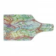thumbnail image 1 of Grunge Cutting Board, Wavy Thin Stripes Colorful Pattern Retro Geometric Elements Grid with Curved Lines, Tempered Glass Cutting and Serving Board, Wine Bottle Shape, Multicolor, by Ambesonne, 1 of 1