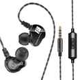 thumbnail image 2 of Youkk CK9 Earphone Dual Moving Coil In -ear Headset Heavy Bass Stereo In -line Control 3 .5mm Wired Earbuds Black 1.2m 1Set, 2 of 6