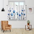 thumbnail image 2 of Floral Vintage Flower Kitchen Curtains - Rustic Blue Tulip Farmhouse Short Cafe Tier Curtains for Bathroom Woman Botanical Butterfly Rod Pocket Window Drapes 24 Inch Length 2 Panels Set, 2 of 5