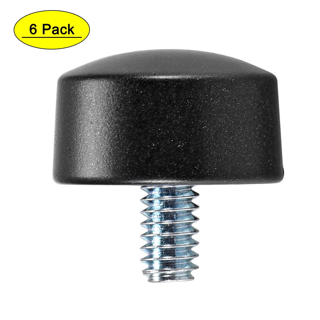 Uxcell Curtain Rod Finials Plastic 1/4-20UNC Thread Dia 0.98 inch x 0.94 inch Black 6Pack