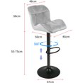 thumbnail image 4 of Juego de 2 Taburete de Bar con Respaldo Sillas de Bar Regulables en Altura, con Asiento Acolchado Terciopelo Sillas Giratorias 360° Muebles Cocina Silla de Comedor, Gris Claro esquí esquí Gafas de esquí, 4 of 5