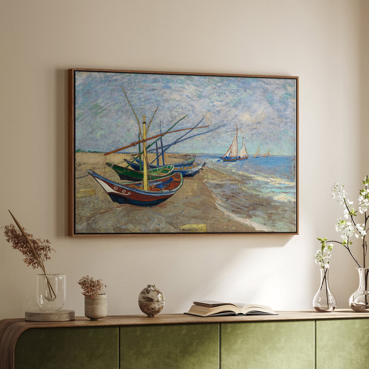 Vintage Landscape-CXLVIII By Wexford Home Framed in Walnut Wood Gallery Wrapped Canvas 17 in. x 25 in.
