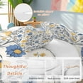 thumbnail image 4 of Yellow Blue Flower Duvet Cover Set California King Size Abstract Floral Art Leaf Vintage Soft Lightweight Comforter Covers 4 Piece Bedding Set with 1 Duvet Cover 1 Bed Sheet & 2 Pillow Shams, 4 of 8