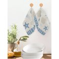 thumbnail image 2 of Light Blue Coastal Kitchen Dish Towels for Drying Dishes Set of 2, Vintage Ocean Nautical Starfish Coral Striped Waffle Weave Microfiber Hand Tea Bathroom Towels Quick Dry & Absorbent Towel 12x12, 2 of 7